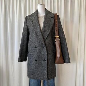 Vintage Forrani Tweed 100% Wool Grey peacoat size 8.